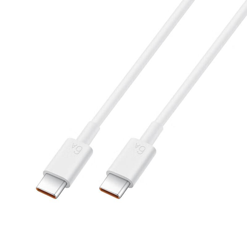 华为6A数据线 USB Type-C转USB Type-C 线长1m/高品质线芯/持久耐用 白色